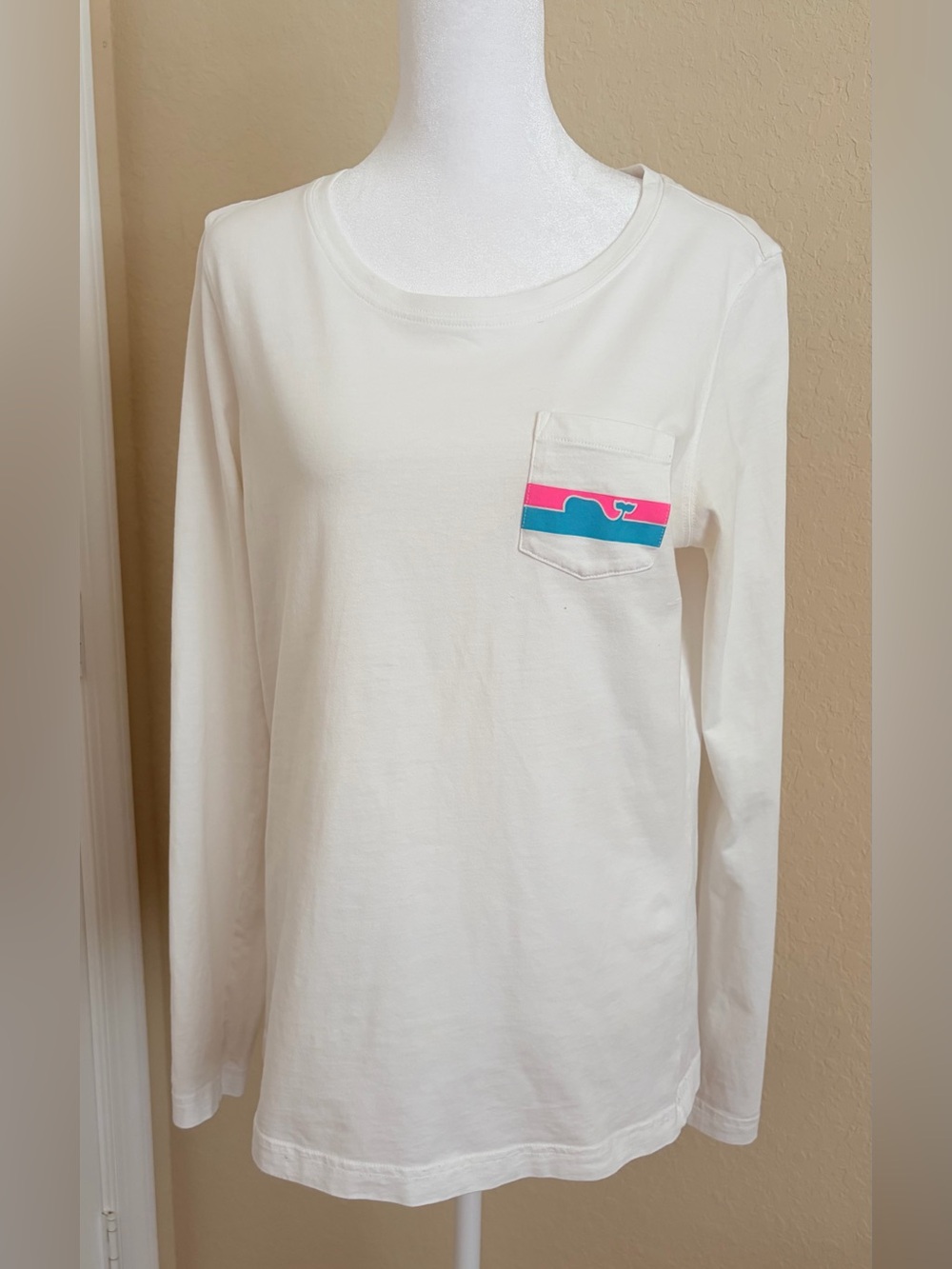 Vineyard Vines Women’s Long-Sleeve Pocket T-Shirt White Size Small
